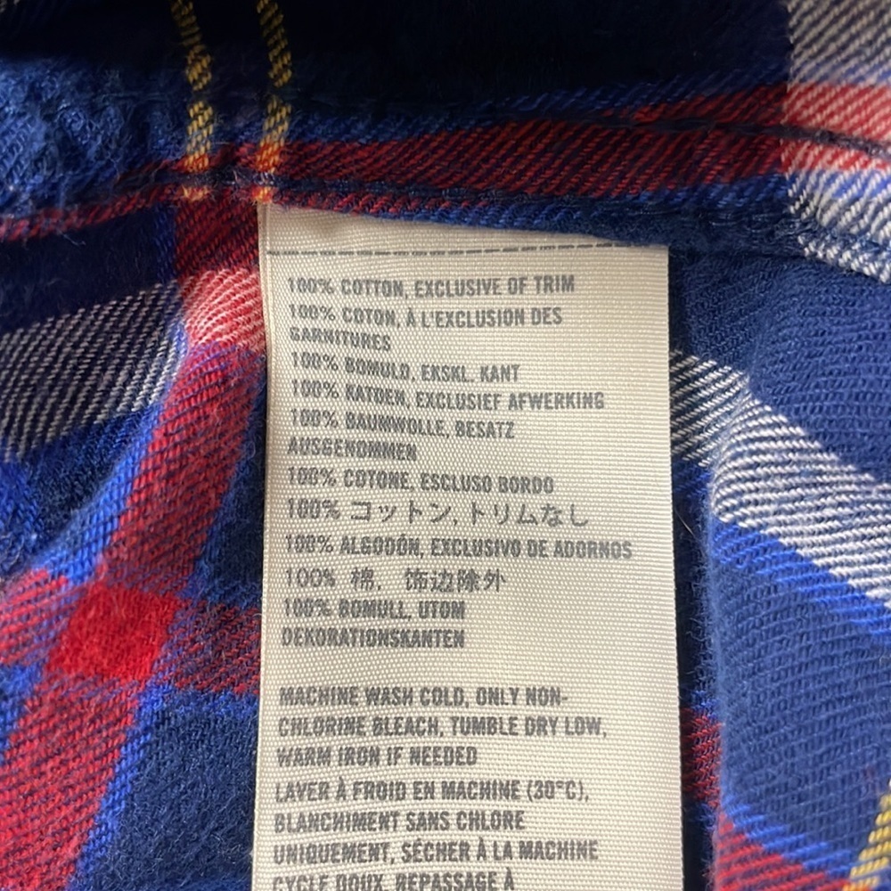 Abercrombie & Fitch Blue Plaid Flannel  Button Down Shirt, S, 100% cotton - Picture 7 of 7